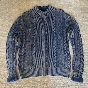 Carbon2Cobalt Stavanger Zip Cable Sweater